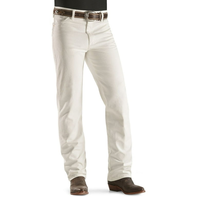 wrangler men's cowboy cut slim fit jean, white, 31w x 34l wrangler men's cowboy cut slim fit jean, white, 31w x 34l