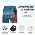 thumbnail image 3 of Naloa Colorful Mediterranean Village Print Men Swim Trunks with Compression Liner ,Board Shorts,Men's Swim Shorts with Drawstring and Elastic Waistband-XX-Large, 3 of 6