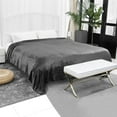 thumbnail image 2 of Unique Bargains Flannel Fleece Plush Throw Bed Soft Blanket Dark Gray 91" x 91", 2 of 7