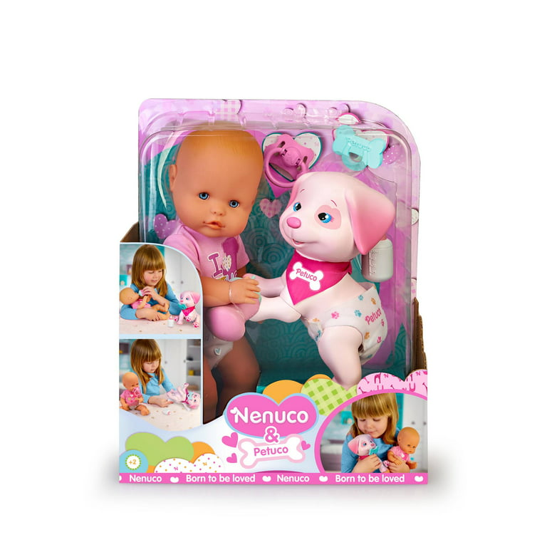 Tether Bevise vejkryds Nenuco & Petuco - Baby Doll with Companion Puppy, Accessories For Baby and  Puppy, 14.5 cm - Walmart.com