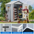 thumbnail image 4 of Dextrus Resin Storage Shed with Reinforced Floor, 6.2x3.4 FT Outdoor Storage Shed with Lockable Door, Window and Vents, 4 of 5