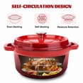 thumbnail image 4 of Hawsaiy 6.5 QT Enameled Cast Iron Dutch Oven with Lid, Nonstick Cookware for Baking, Roasting, Braising & Cooking, Dual Handles, Red, 4 of 10