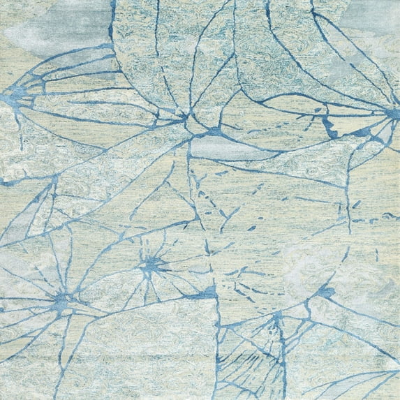 Ahgly Company Indoor Square Contemporary Gray Abstract Area Rugs, 6' Square