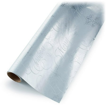 hallmark silver merry metallic wrap roll christmas