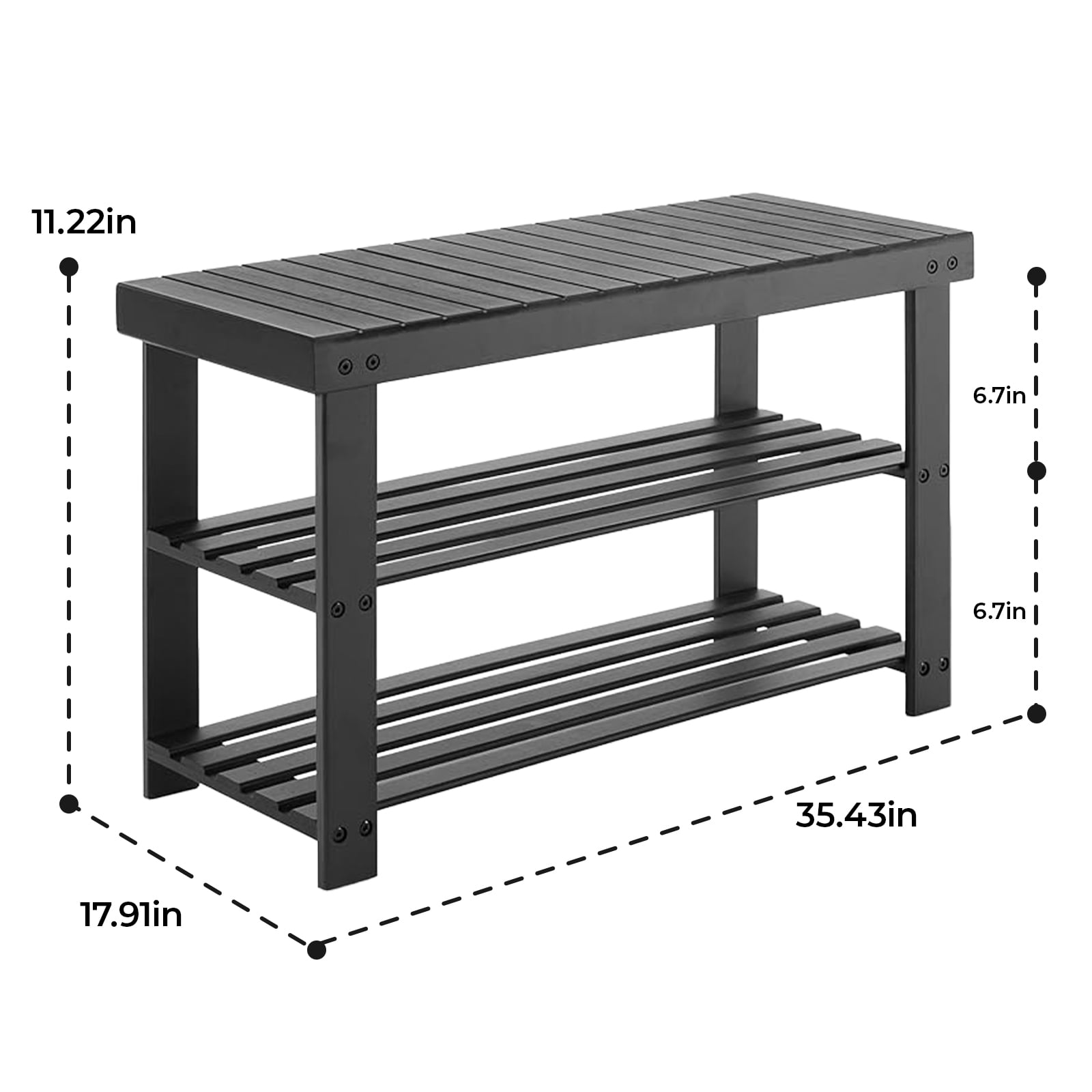 Alvantor 3 Tier Shoe Rack Bench, Shoe Storage Organizer, Entryway Bench, Perfect for Shoe Cubby, Bathroom Bench, Entryway Organizer, Hallway