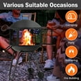 thumbnail image 6 of Gymax 28'' Patio Rolling Fire Pit Wood Burning Firepit w/ Wheels Mobile Fireplace, 6 of 10