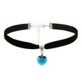 thumbnail image 2 of Moxufan Choker Necklaces Adjustable Chic Faux Leather Vintage Gothic Style Velvet Choker for Women,Light Blue, 2 of 8