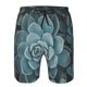 thumbnail image 3 of Fotbe Blue Color Cactus Trajes de Baño Estampados para Hombre, Shorts de Verano de Secado Rápido, Ropa de Playa, Bañadores-Large, 3 of 6