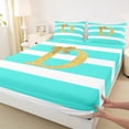 thumbnail image 4 of Erosebridal Bow D Letter Kids Queen Sheet Sets, Fashion Stripes Line Bed Set, 4pcs, 4 of 5