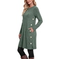 thumbnail image 5 of Fantaslook Long Sleeve Womens Dresses Plus Size Buttons Tunic Sweater Dress with Pockets, 5 of 11