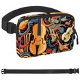 OWNSUMMER Musical Instrument Pattern Waist Bag with Extension Strap
