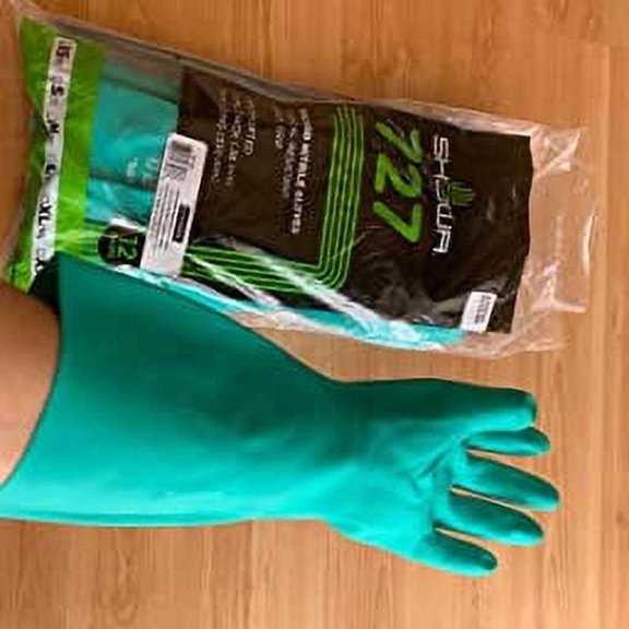 SHOWA 727-11 Chemical Resistant Gloves,Nitrile,XS,PR