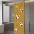 thumbnail image 3 of Japanese Style Window Privacy Film, Vintage Art Cranes Ocean Wave Yellow Static Cling UV Sun Blocking Heat Control Window Tint Day and Night, Non-Adhesive One Way Windows Privacy Cover 23.6''x59'', 3 of 7