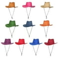thumbnail image 6 of Classical Hat Wide Brimmed Western Ranchers Hat for Holiday Multicolored Hat with Stitching Outdoor Casual Wear, 6 of 8