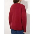 thumbnail image 3 of Women'S Light-Weight Soft Petite Crewneck Solid Plain Sweaters Fall Winter Pullover Jumper Tops Wine Red M, 3 of 4