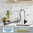 thumbnail image 3 of WOWOW Kitchen sink faucet, Black and Chrome kitchen faucet with pull-down spray, 360 degree rotating sprinkler, three spraying modes, pull-down faucet, stainless steel, single handle, high arc, 3 of 7
