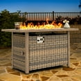 thumbnail image 5 of Nuu Garden 43'' Propane Gas Fire Pit Rattan Outdoor Fire Pit Table 50,000 BTU Smokeless Gas Fire Pit, All-Metal Frame Patio Fire Pit Table, Brown, 5 of 10