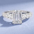 thumbnail image 3 of Rosec Jewels 3 Carat Lab Grown Diamond Emerald Cut Engagement Ring with Side Stones - IGI Certified - E-VS1 Quality, 14K White Gold, US 12.00, 3 of 8