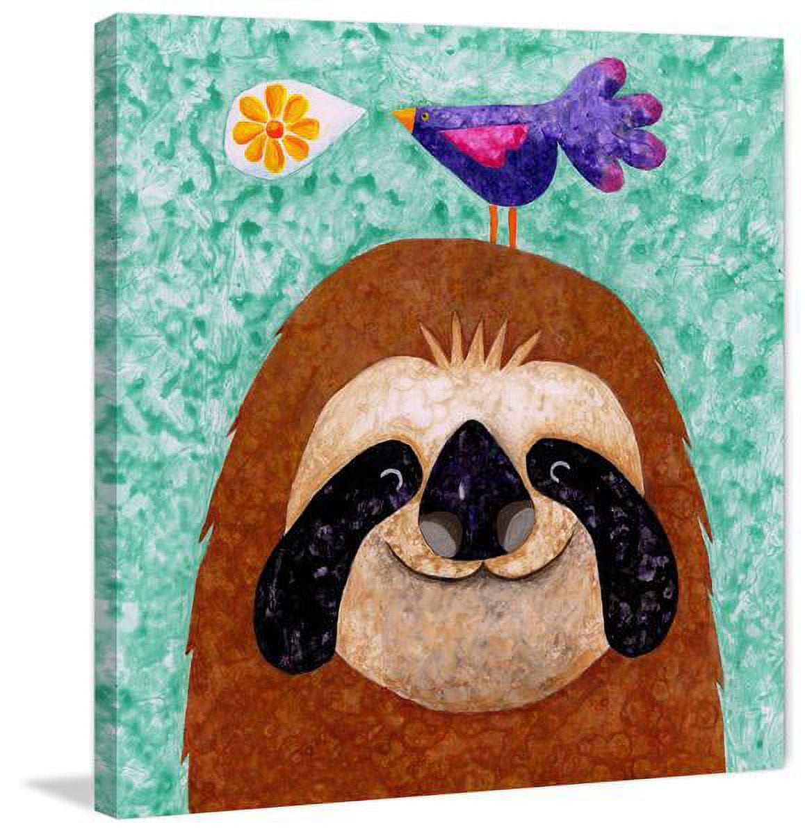 "Sloth Happy" Painting Print on Wrapped Canvas