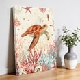 Brown Sea Turtles Canvas Wall Art for Living Room, Summer Ocean Red ...