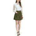 thumbnail image 2 of Allegra K Women's Buttons Front A-Line Short Cargo Casual Skirt, 2 of 6