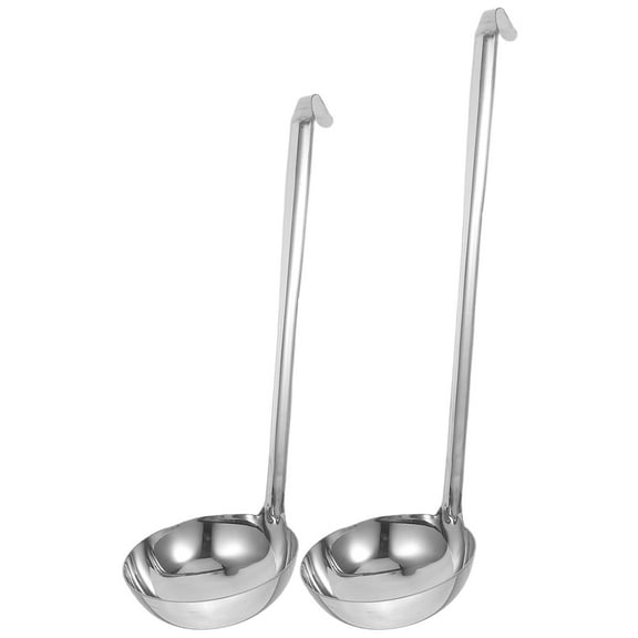 MUSEYA 2pcs Soup Serving Spoon Stainless Steel for Kitchen Tools for Home Cooks Cooking