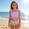 thumbnail image 5 of lnmuld Summer Floral Print Two Piece Tankini Beach Pool for Girls Youth Teen Color:Purple,Size:9-10 Years, 5 of 9
