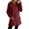 thumbnail image 5 of Horkkom Long Hoodies for Women Fuzzy Fleece Hoodie Winter Warm Solid Color Sweatshirt with Pockets M, Gifts for Women, 5 of 10