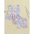 thumbnail image 2 of Nygoyerh 4th of July Little Girls Split Swimsuits Star Print Sleeveless Ruffled Tank Tops with Swim Shorts 2Pcs Toddler Kids Cute Summer Bathing Suits 18M 24M 3T 4T 5T 6T, 2 of 8
