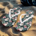 thumbnail image 4 of Chririnla Hibiscus Flowers Skull Print Flip Flops for Women Non-Slip Casual Arch Support Bathroom Shower Shoes Quick Dry Slip On Lightweight Flats for Walking Beach, 4 of 7