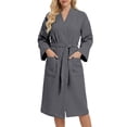 thumbnail image 4 of Lixiuxyad Lightweight Kimono Robe For Long Sleeve Loungewear Soft Bathrobe Elegant Home Wear Cozy Sleepwear Womens Lounge Sets M, 4 of 6