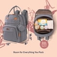 thumbnail image 3 of BabbleRoo Original Diaper Bag Backpack – Large 26L Baby Bag with Changing Pad, Insulated Bottle Pockets & Stroller Straps, Waterproof Travel Bag for Moms & Dads, Cool Gray, 3 of 12