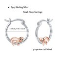 thumbnail image 4 of Coachuhhar Sloth Earrings for Women 925 Sterling Silver Hypoallergenic Sloth Hoop Earrings Cute Animal Earrings Sloth Jewelry Gift for Sloth Lover, 4 of 6