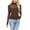 Coffee, variant on hotojiny Going out Tops for Women Trendy See Through Mock Neck Shirt Soft Solid Long Sleeve Ruched Party Clubwear Summer Outfit