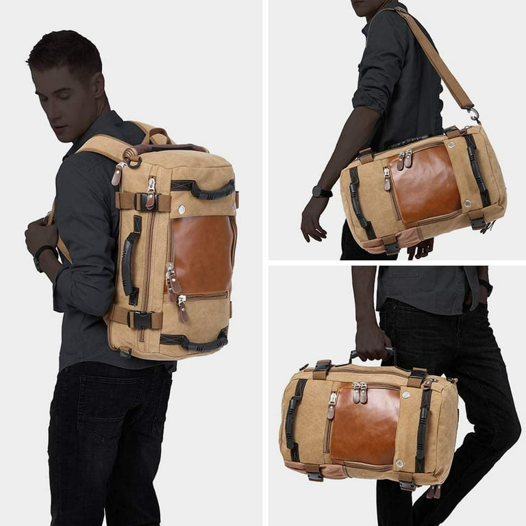 Ibagbar canvas backpack travel bag clearance hiking bag camping bag rucksack