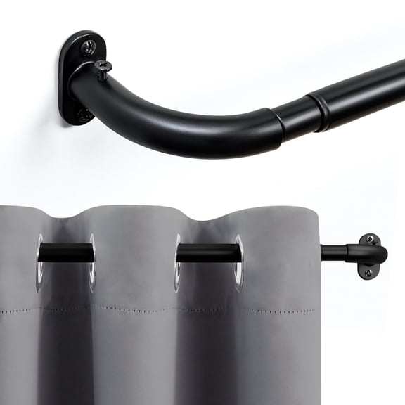 Deconovo Wrap Around Curtain Rod 48–84 in, Adjustable Light Blocking Rod for Blackout Curtains