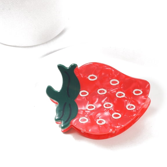 3pcs PVC Claw Hair Clips Fruit Hair Accessories for Women & Strawberry 49x51mm