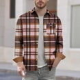 thumbnail image 5 of Felirenzacia Men’s Brushed Plaid Flannel Shirt, Warm Soft Cotton Button Up Workwear Top with Adjustable Cuffs, Pink,M, 5 of 5