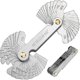 thumbnail image 1 of Herramienta de calibre de rosca de acero inoxidable, calibre de tornillo con 52 cuchillas, calibre central, calibre de paso 55 60 (métrico + imperial), 1 of 5