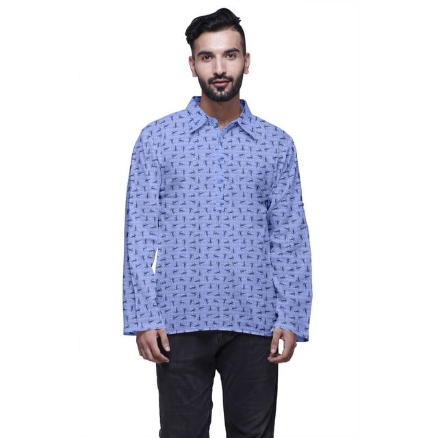 Atasi Printed Button Placket Traditional Kurta For Men Short Kurta Shirt For Boy