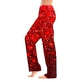 thumbnail image 2 of Womens Valentine's Day Pajama Pants Elastic Waist Drawstring Lounge Pants Love Heart Print Soft Cozy Sleep Bottom, 2 of 4