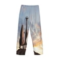 thumbnail image 5 of Disketp Elephant Giraffe On A Mountain Top Sunset Men'S Pajama Pants - Ultra Soft Fleece Sleep And Lounge Pants (Size: S-Xxl), 5 of 9
