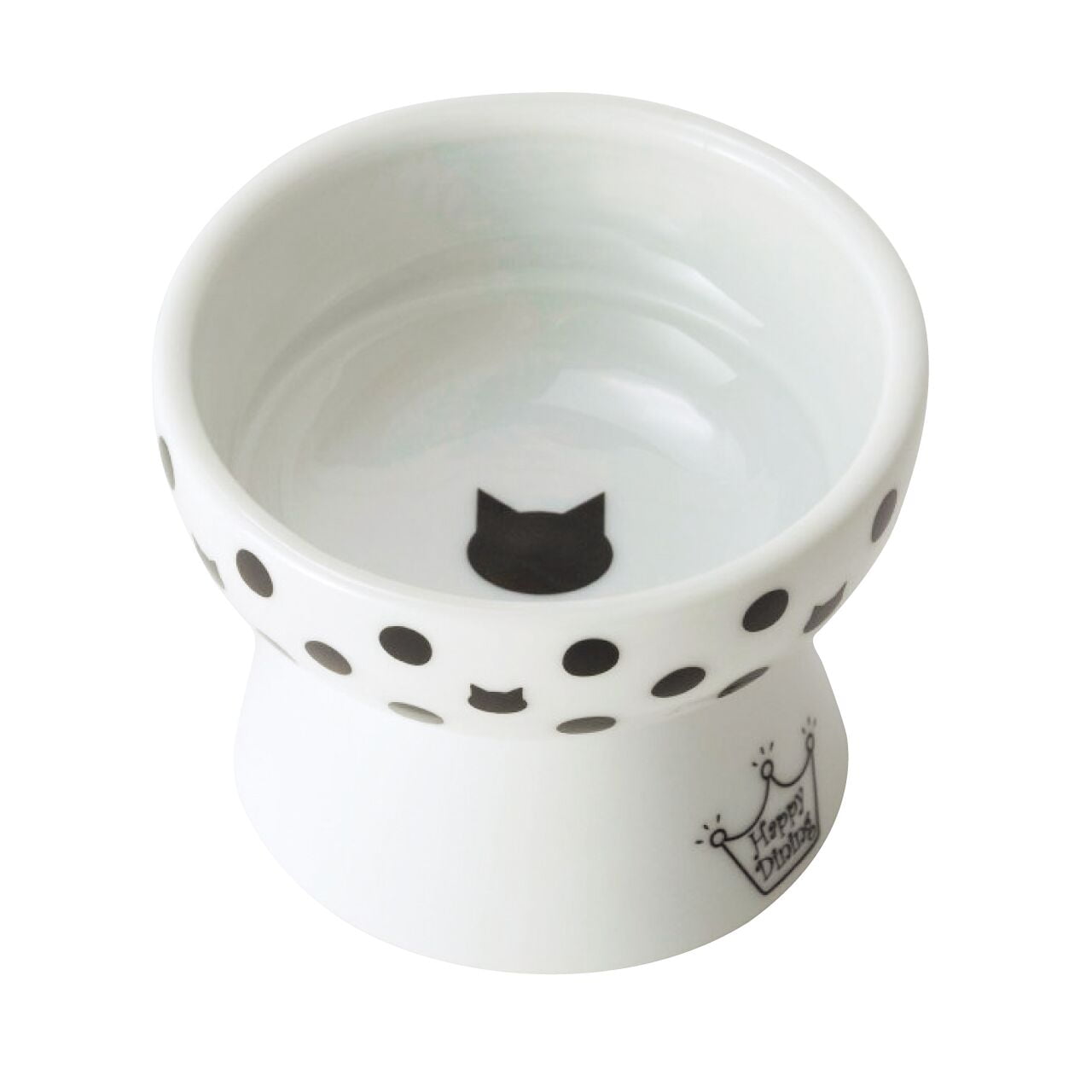 Necoichi Raised Mini Cat Food Bowl (Cat Dot)