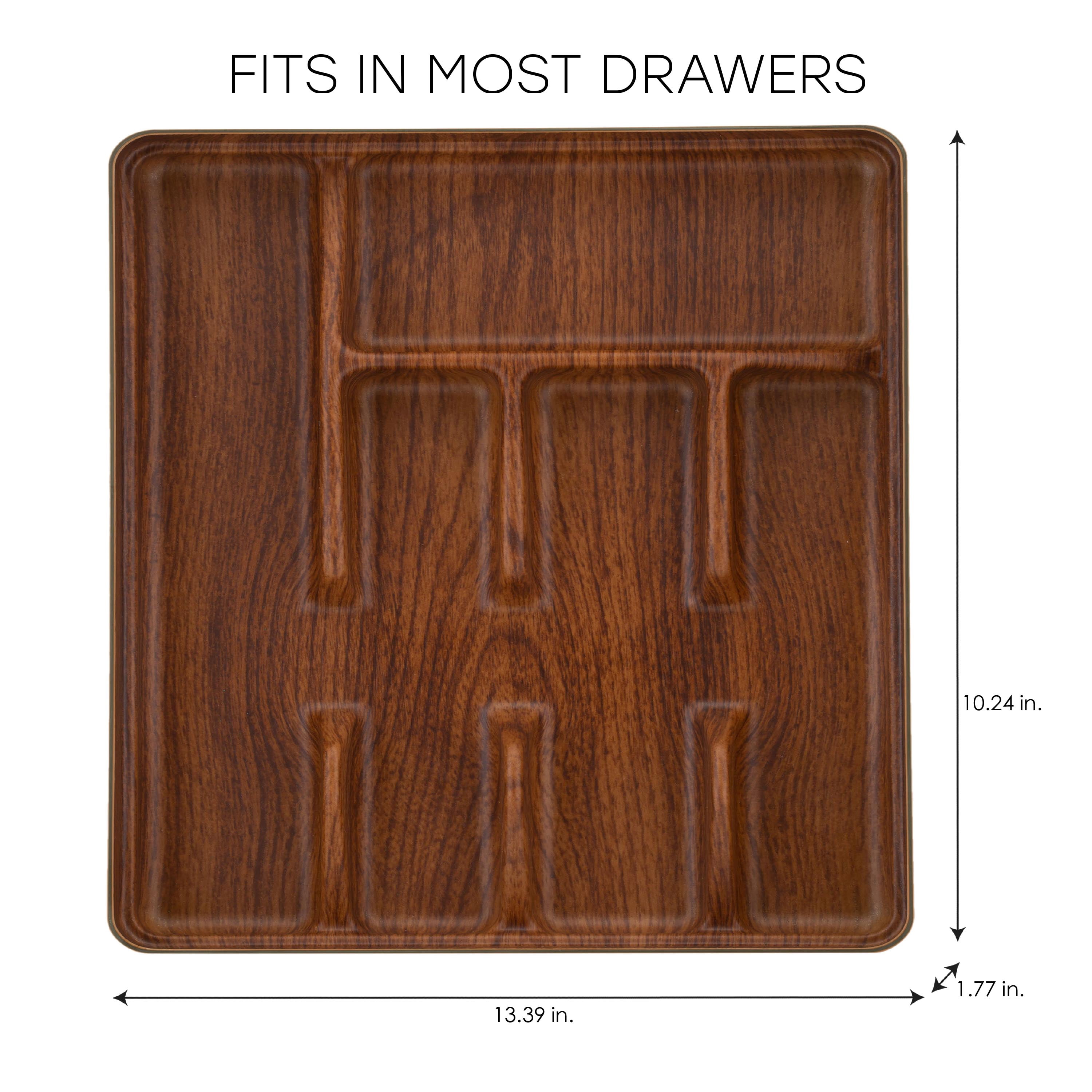 Kitchen Details 5 Compartment Wood Look Cutlery Tray