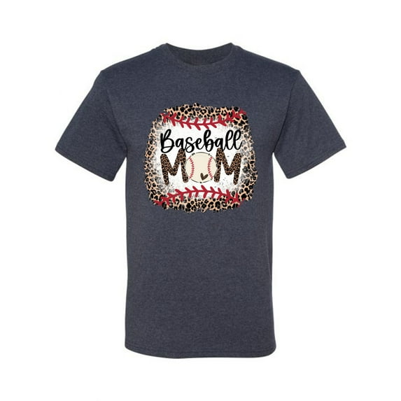 Baseball Mom Jaguar Print Sports Men's Graphic T-Shirt, Vintage Heather Navy, Small