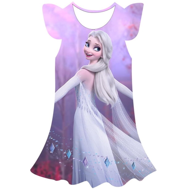 Vestido de Elsa de Frozen de Disney, vestido de princesa Elsa para niñas, vestidos de fiesta de Navidad, ropa de Frozen para niñas, ropa para niños pequeños 7T Gao Jinjia LED