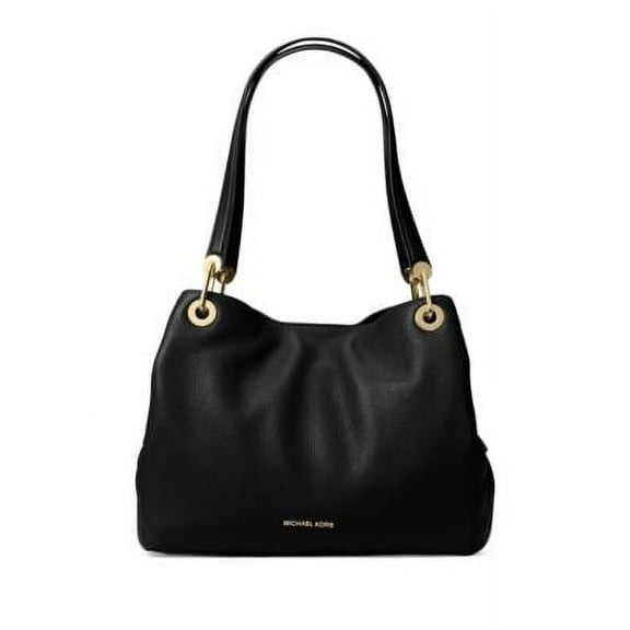 Michael Kors Raven Large Leather Shoulder Bag - Black