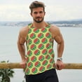 thumbnail image 6 of Gukieu Summer Watermelon Print Men's Quick Dry Fitness Vest, Round Neck Sleeveless Fitness Bodybuilding Top-XX-Large, 6 of 7