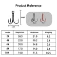 thumbnail image 2 of fankhu Carbon Steel Triple Fishing Hooks Durable Sharp 20Pcs Fishing Tackle Treble Fishhook for Saltwater Freshwater, 2 of 9