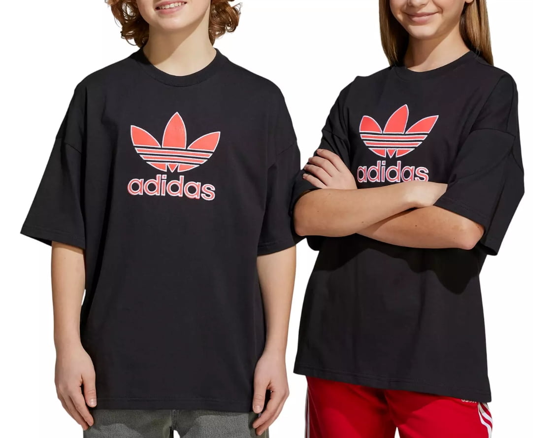 adidas Kids' Oversized Trefoil Tee size L 13-14 yrs